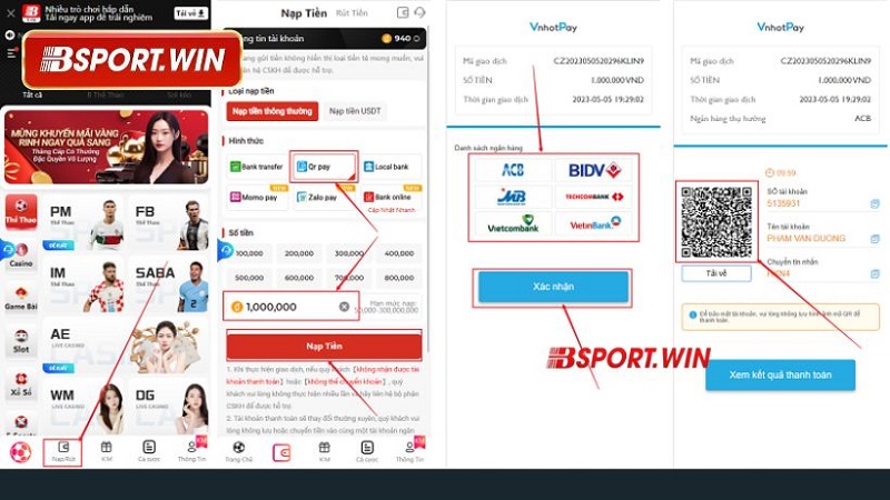 Hướng dẫn nạp tiền vào Bsport trong vòng 5 phút